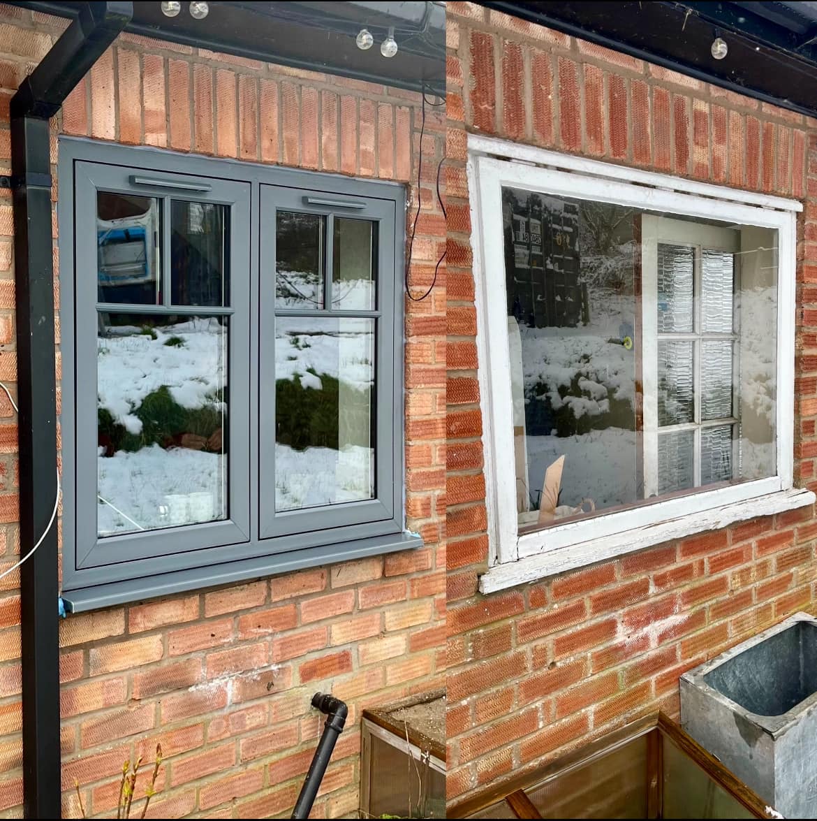 Grey UPVC casement window replacement
